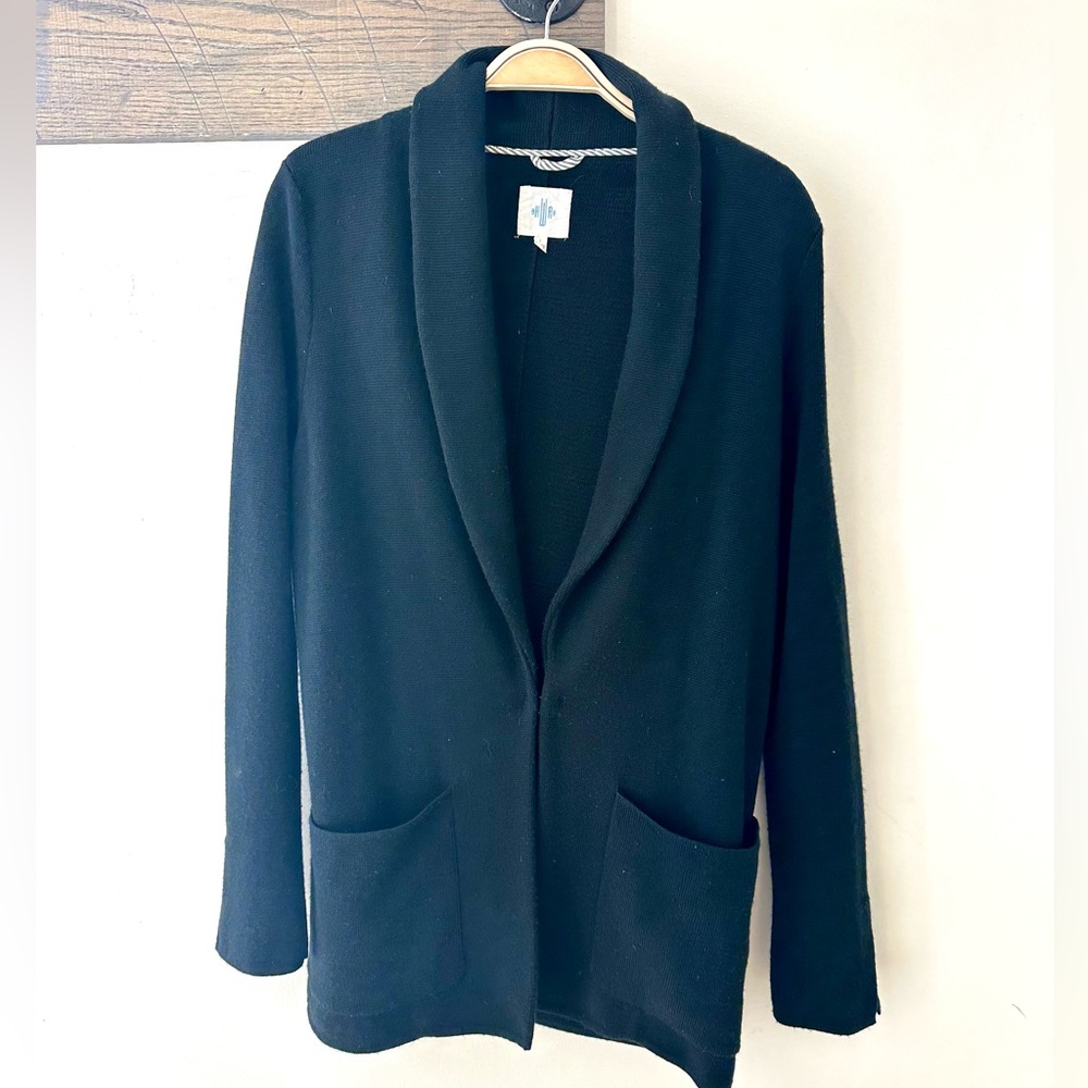 Black knit cardigan sweater